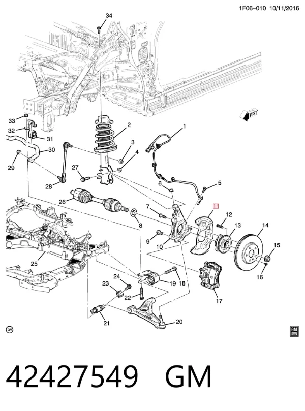 Захист гальмівного диска, переднього, правого 42427549 General Motors
