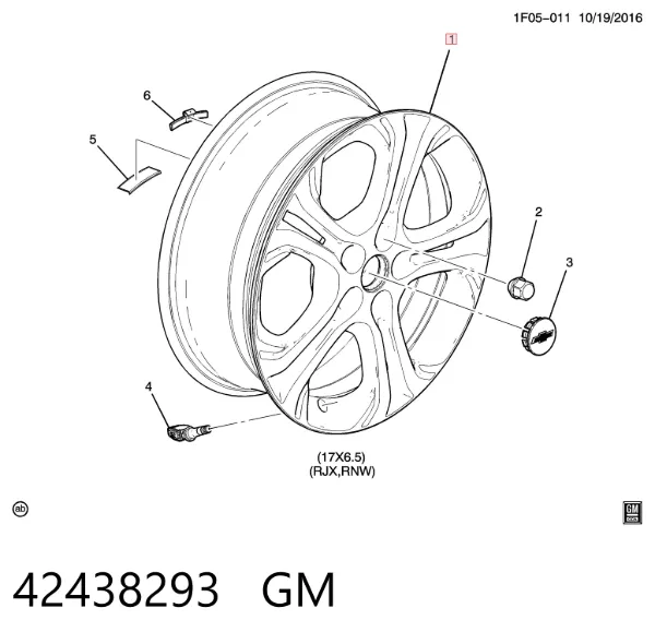 Диски колісні литі (легкосплавні, титанові) 42438293 General Motors