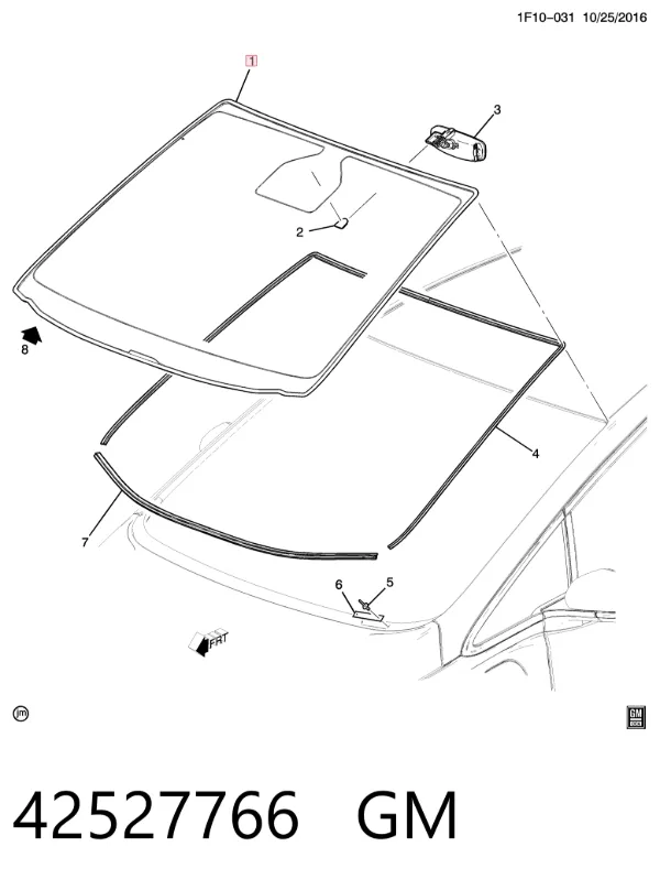 Лобове скло 42527766 General Motors