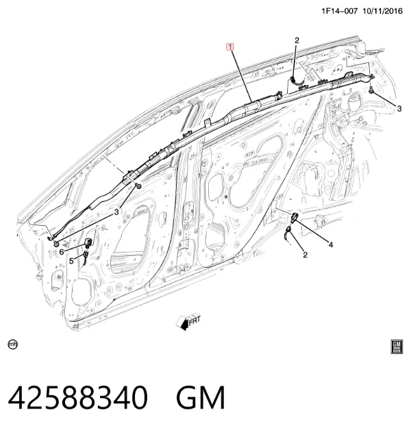 Подушка безпеки, збоку, ліва, AIRBAG 42588340 General Motors