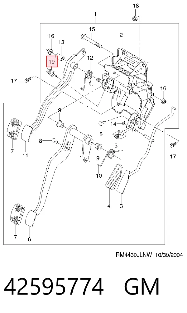 Жабка тормозу 42595774 General Motors