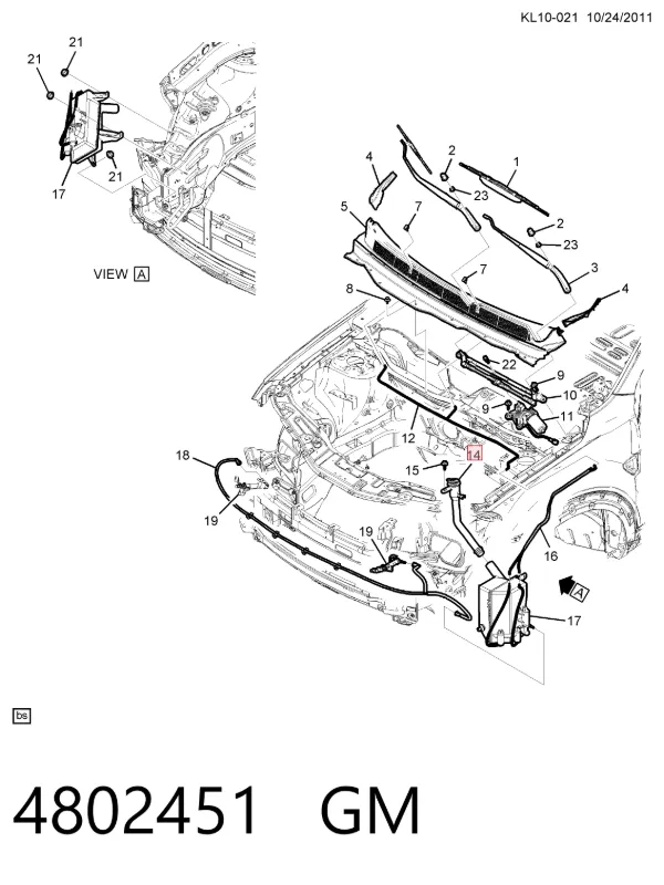 Горловина бачка омивача 4802451 General Motors
