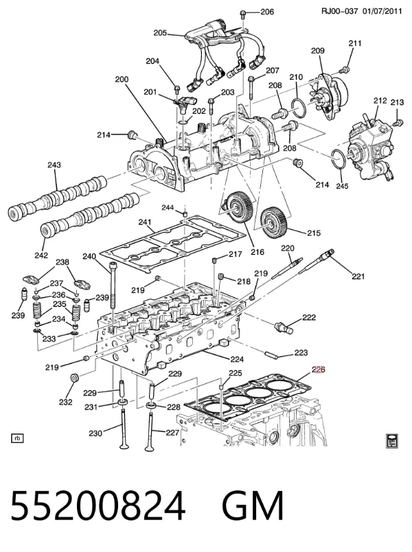 Прокладка ГБЦ 55200824 General Motors