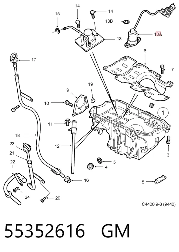 Датчик рівня масла 55352616 General Motors