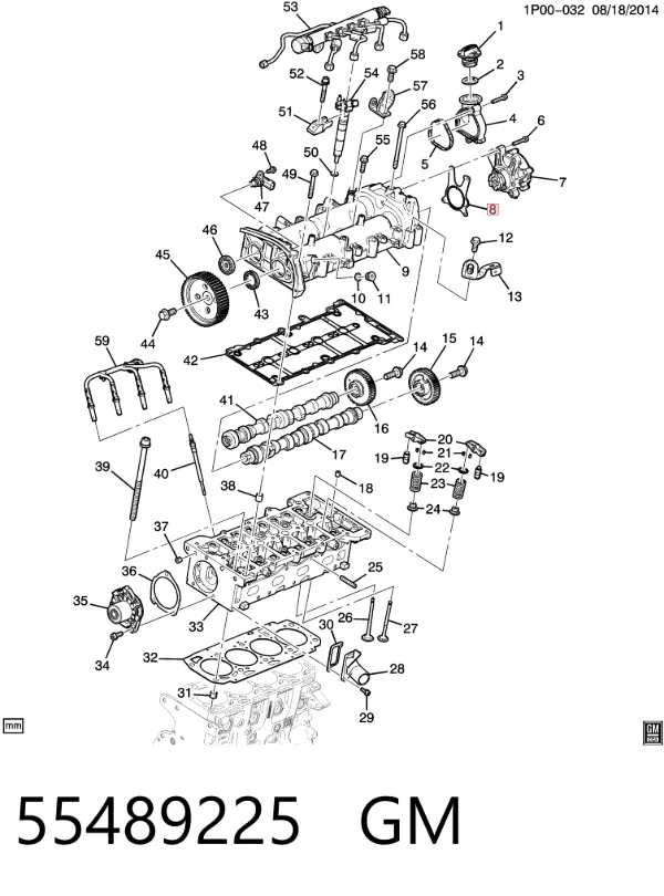 Прокладка вакуумного насосу 55489225 General Motors