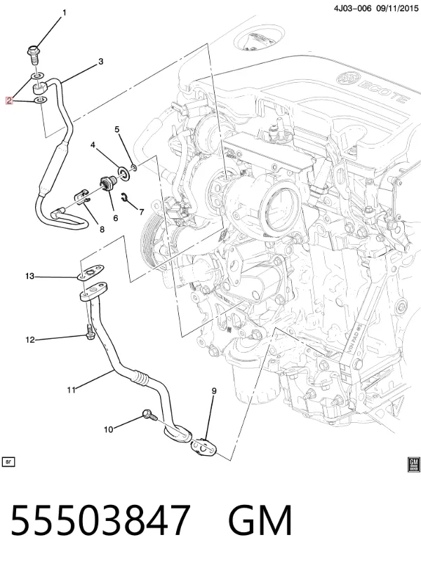 Ущільнювальне кільце, універсальне 55503847 General Motors