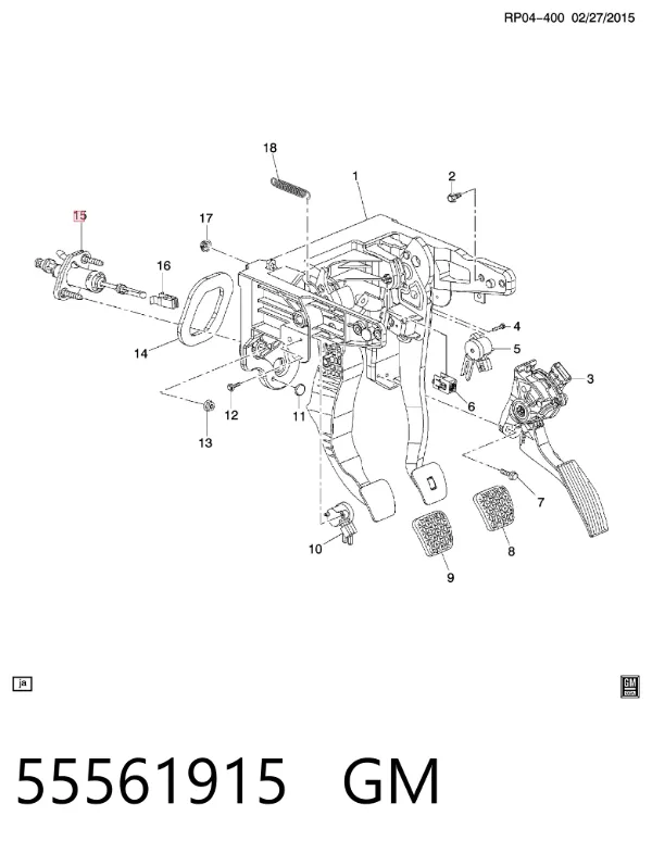 Головний циліндр зчеплення 55561915 General Motors