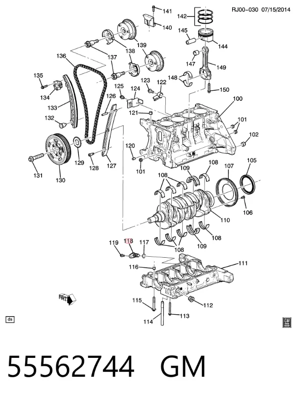 Датчик колінвала 55562744 General Motors