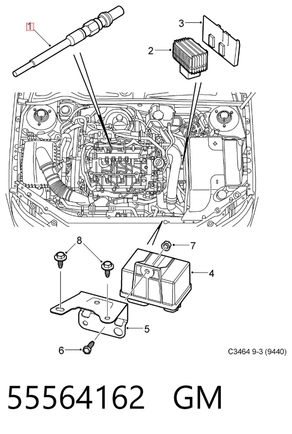 Свічка накалу 55564162 General Motors