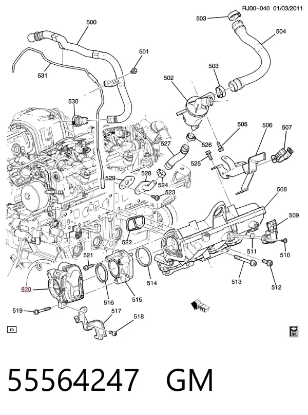 Дросільна заслінка 55564247 General Motors
