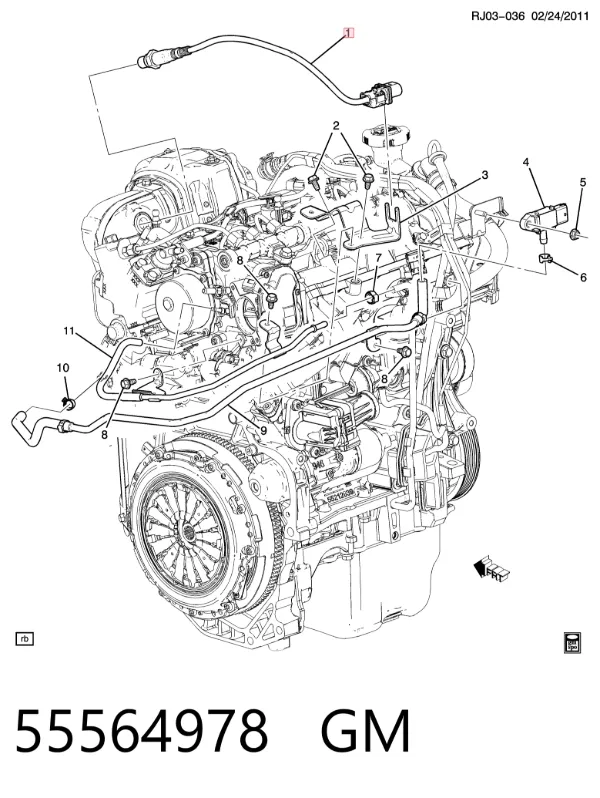 Лямбдазонд, датчик кисню до каталізатора 55564978 General Motors