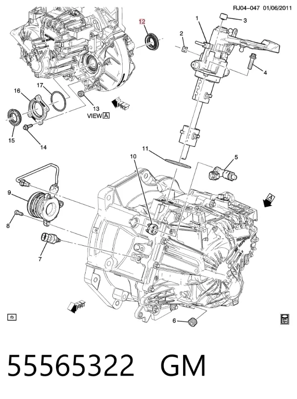 Сальник АКПП/КПП, вхідного/первинного валу 55565322 General Motors
