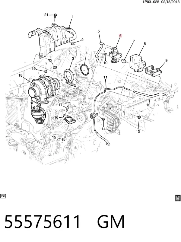 Клапан перетворювач тиску наддуву (соленоїд) 55575611 General Motors