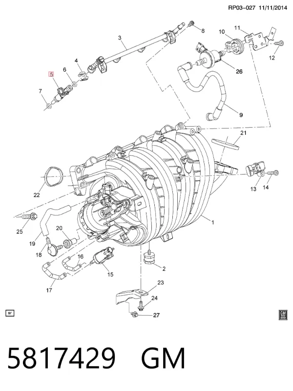 Паливні форсунки 5817429 General Motors