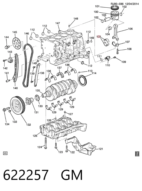 Вкладиші шатунні 622257 General Motors