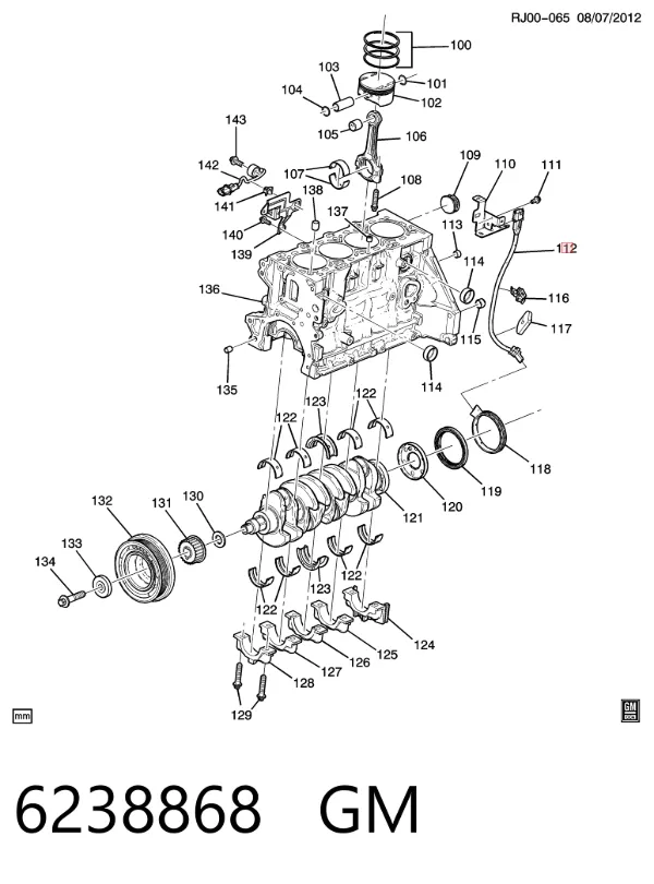 Датчик колінвала 6238868 General Motors