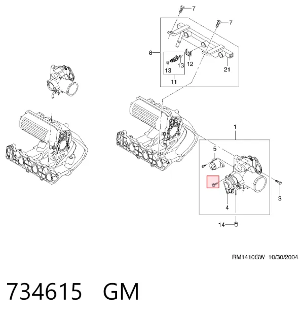 Датчик холостого ходу 734615 General Motors