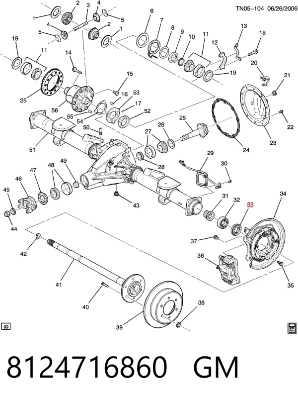 Сальник піввісі заднього моста 8124716860 General Motors