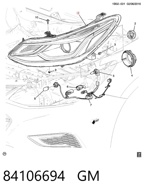 Фара ліва 84106694 General Motors