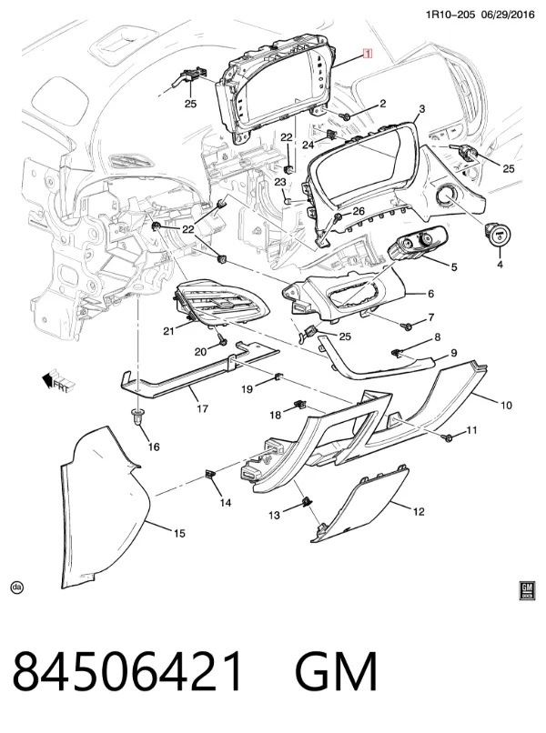Приладова дошка-щиток приладів 84506421 General Motors