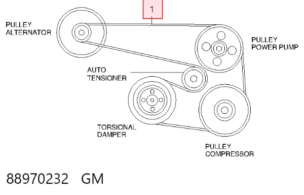 Ремінь генератора 88970232 General Motors