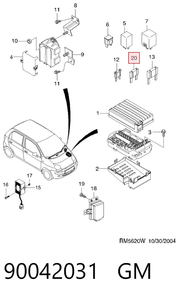 Запобіжник 90042031 General Motors