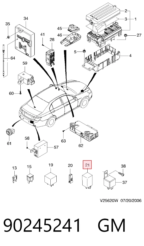 Реле вентилятора 90245241 General Motors