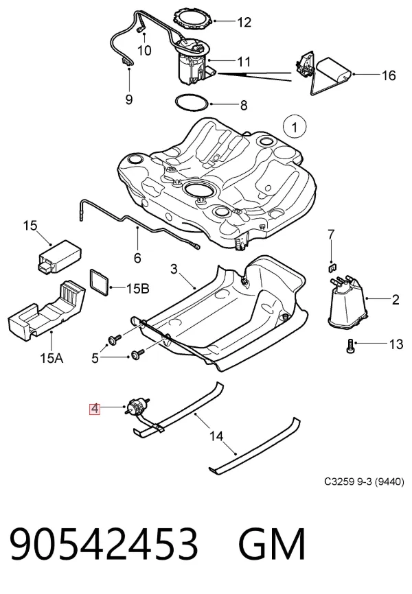 Паливний фільтр 90542453 General Motors