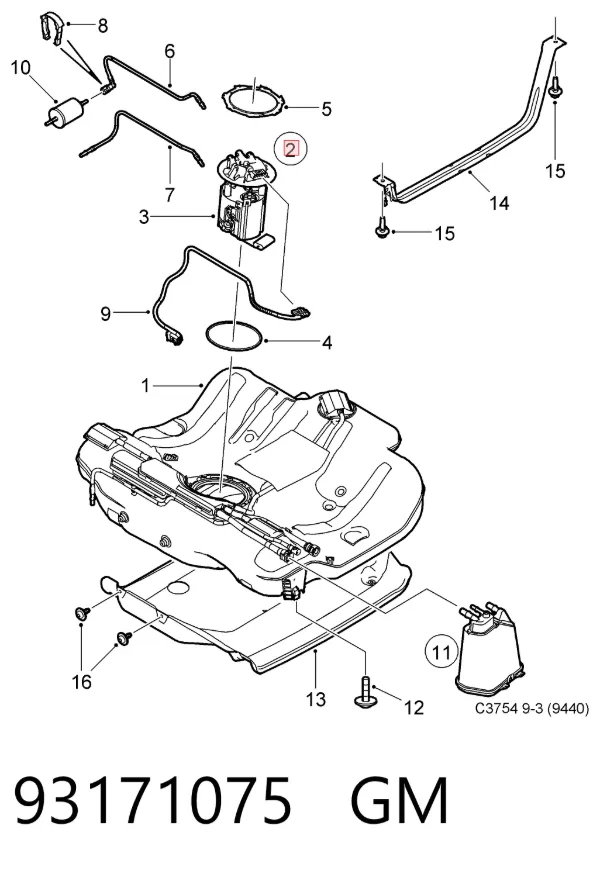 Насос паливний електричний 93171075 General Motors