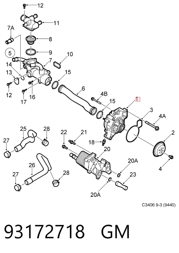 Помпа 93172718 General Motors