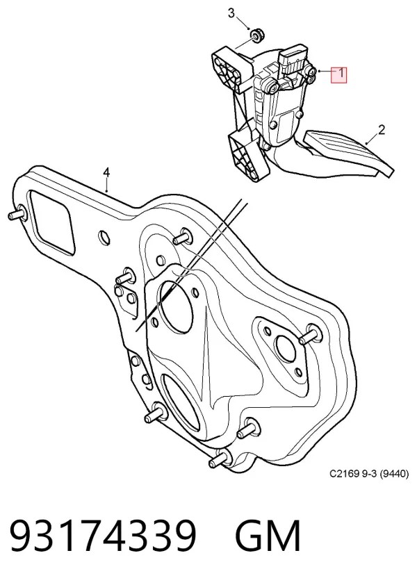 Педаль газу 93174339 General Motors