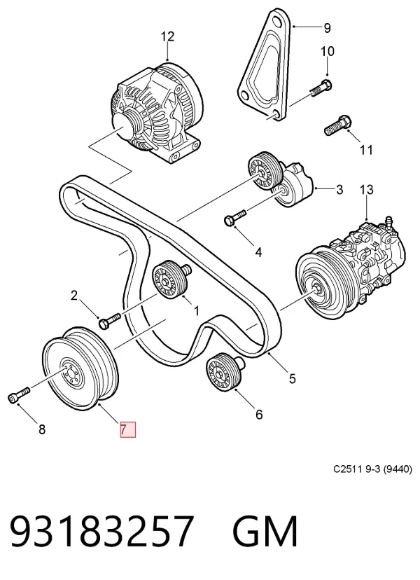Шків колінвала 93183257 General Motors