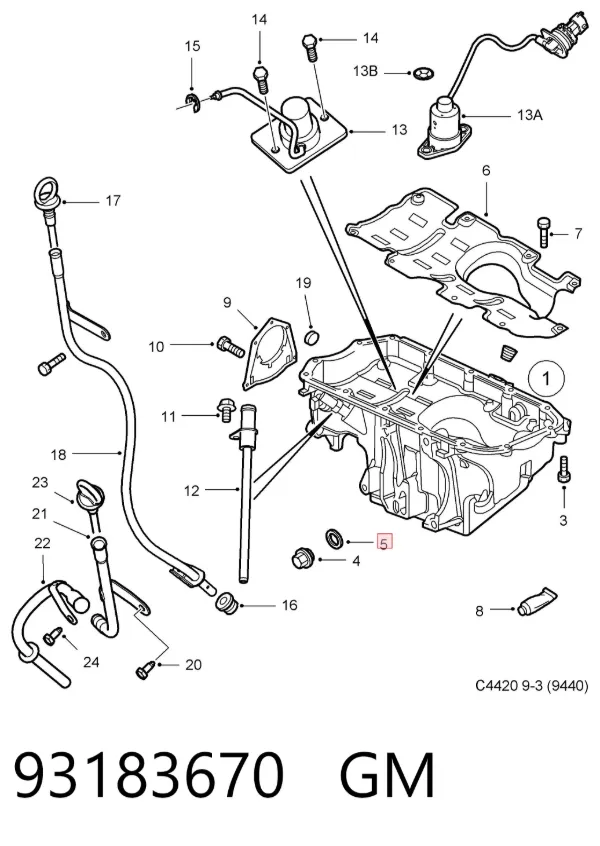 Прокладка пробки піддону двигуна 93183670 General Motors