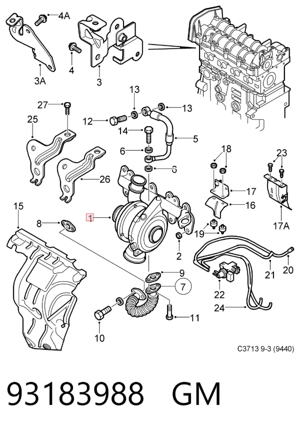 Турбіна 93183988 General Motors