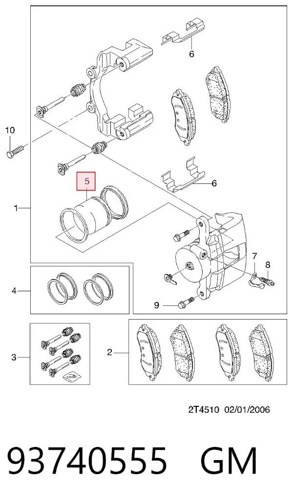 Поршень супорту гальмівного, переднього 93740555 General Motors