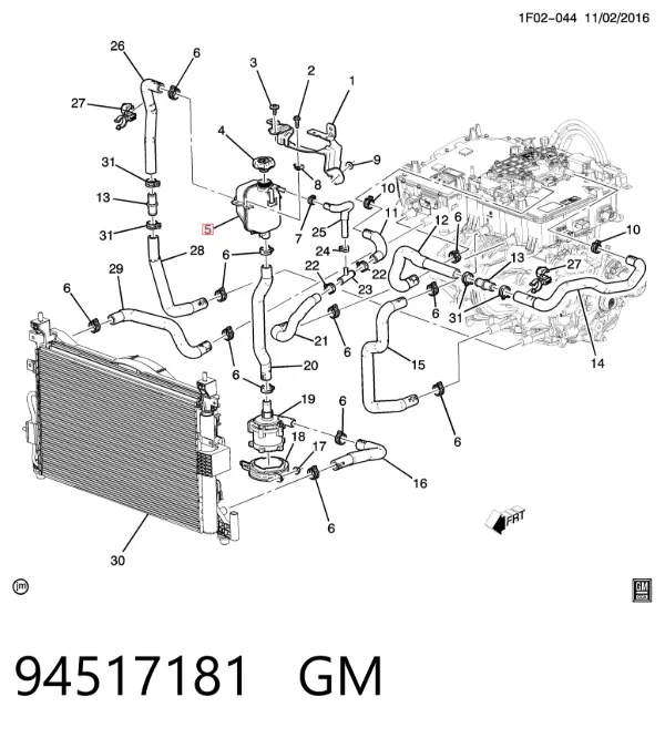 Бачок системи охолодження 94517181 General Motors