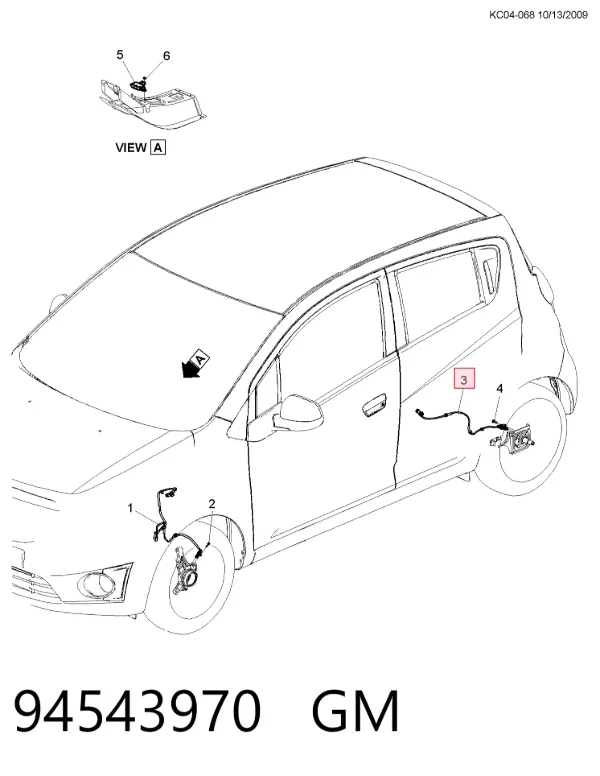 Датчик АБС (ABS) задній, лівий 94543970 General Motors