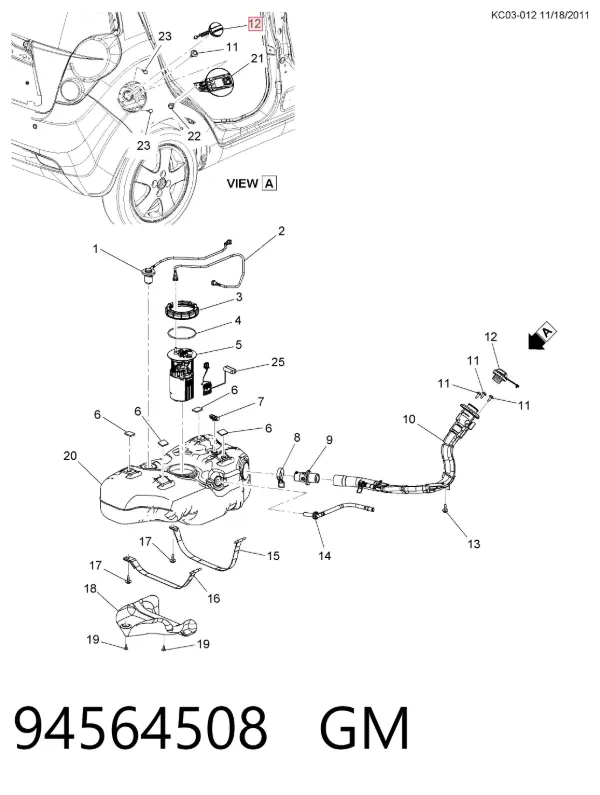 Пробка бензобаку 94564508 General Motors