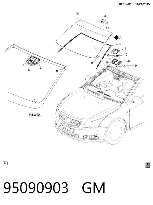 Лобове скло 95090903 General Motors