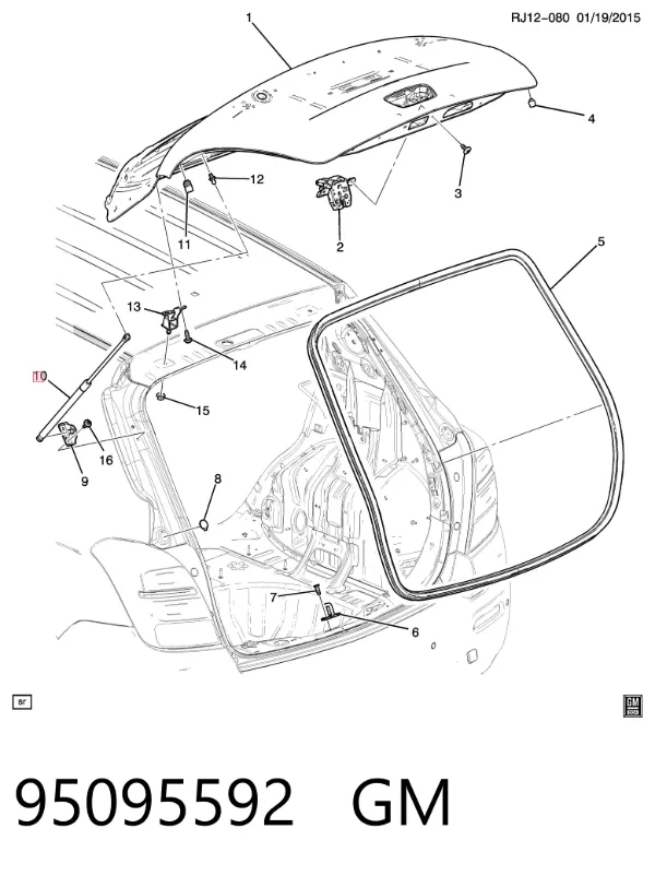 Амортизатор багажника 95095592 General Motors