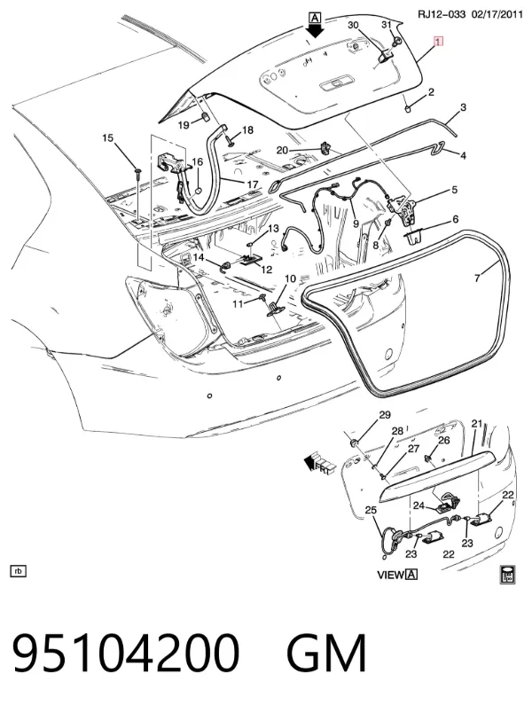 Кришка багажника 95104200 General Motors