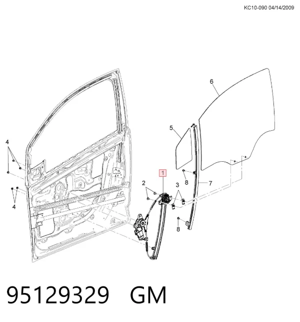 Механізм склопідіймача двері передньої, правої Chevrolet Spark (Matiz) M300