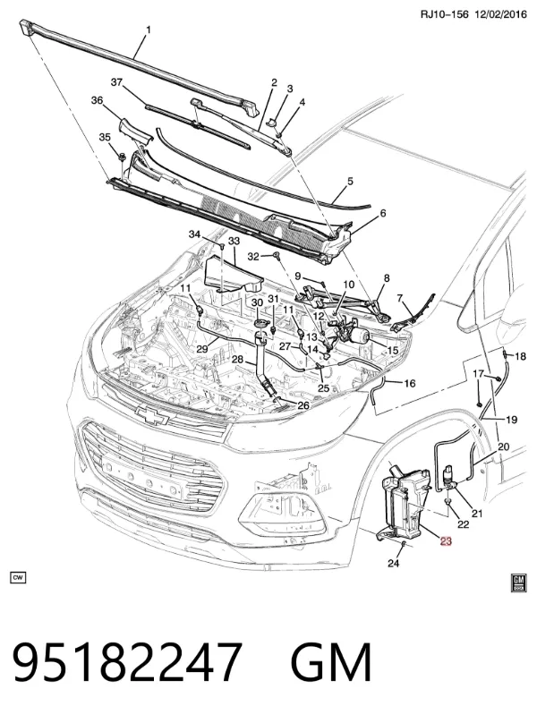 Бачок омивача 95182247 General Motors