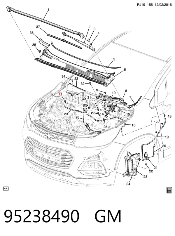 Форсунка омивача 95238490 General Motors