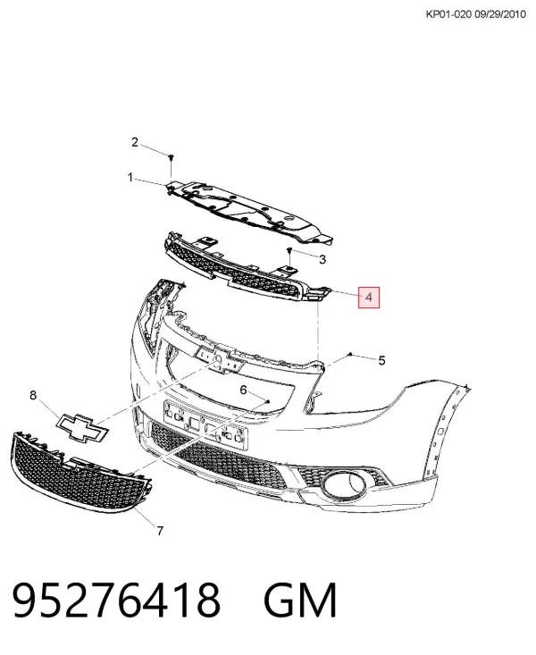 Решітка радіатора 95276418 General Motors