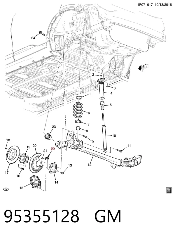 Датчик АБС (ABS) задній 95355128 General Motors