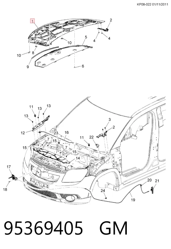 Капот 95369405 General Motors