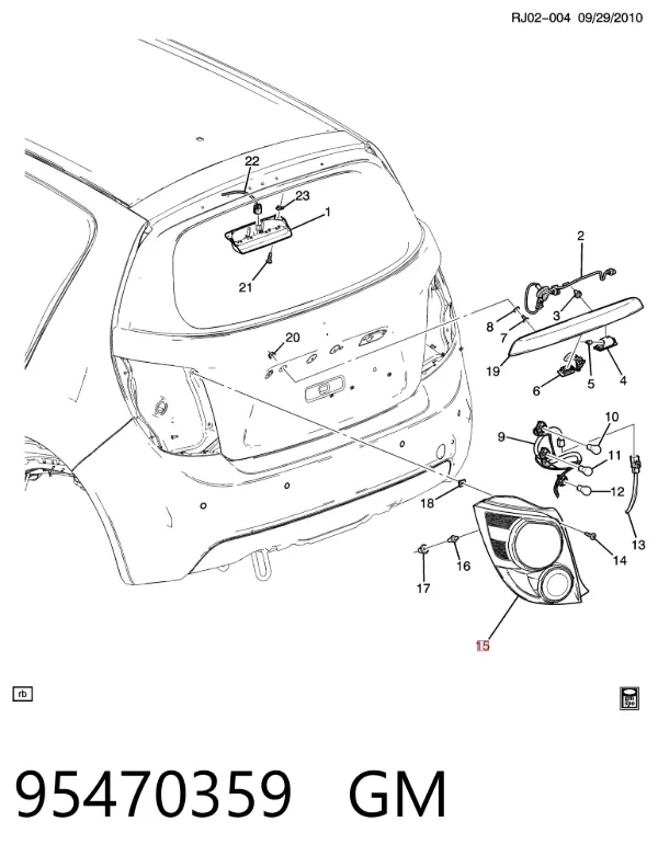 Лівий стоп 95470359 General Motors