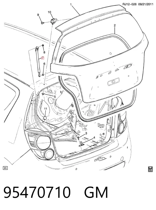 Амортизатор багажника 95470710 General Motors