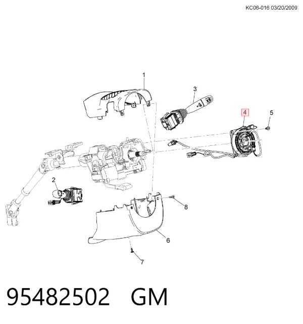 Шлейф керма 95482502 General Motors